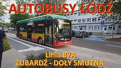 Autobus Volvo 7900 Electric. Linia 87A Żubardź - Doły Smutna. Cała trasa/Electric bus ride in Poland