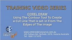 Using the Contour tool in Corel to create cut lines in-set from the edge of the image