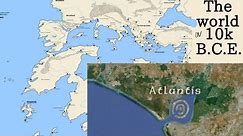The world map 10000 BCE: Atlantis, The black sea flood, end of the ice age and Eye of the Sahara