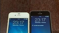 iPhone 4 vs iPhone 5s on iOS 7 boot up test #shorts #iphone4 #iphone5s #ios7