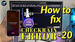 Fix Checkra1n error -20 for passcode/disabled devices running ios 14 and up | Mina usb patcher