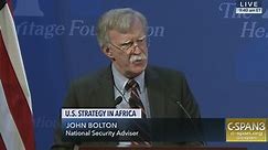 John Bolton Unveils Trump Administration's New Africa Strategy