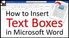 How to Insert Text Boxes in Microsoft Word
