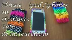 Tuto coque en élastiques "rainbow loom" iPod iPhone 5 How to make a iPhone case ?