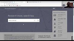 Microsoft Academic: Searching and Filtering Literature