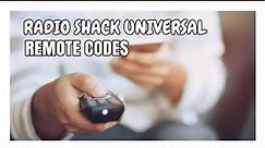 Programming Radio Shack Universal Remote Codes - Latest 2023
