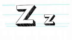 How to Draw 3D Letters Z - Uppercase Z and Lowercase z in 90 Seconds