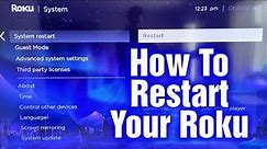 How To Restart Your Roku Device