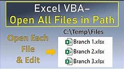 Excel VBA Open Files in Path and Edit
