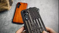 Carveit Wood Case for Samsung Galaxy A54 5G Case [Natural Wood & Black Soft TPU] Shockproof Protective Cover Unique Wooden Case Compatible with Galaxy A54 5G Case (Gadsden Flag-Red Wood)