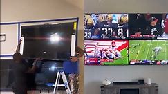 Game Day Extravaganza: Woman Creates Sports Heaven with 4 QLED 65-Inch TVs