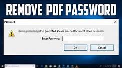 How To Remove a Password From PDF File