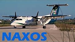 Olympic Air Dash 8 100 Landing and Takeoff from NAXOS Airport! ATC Comms - NAXOS ISLAND