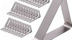 32 Pack Tablecloth Clips, Stainless Steel Picnic Table Clips, Rust Proof Table Cloth Clips, Reusable Table Cloth Holders, Premium Table Cover Clamps for Restaurant Wedding Picnic Party Outdoor Dining