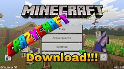 CRAZYCRAFT Download Tutorial for Minecraft PE (IOS/Android) 2020!!!