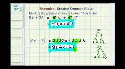 Ex: Factor a Binomial - Greatest Common Factor (Basic)