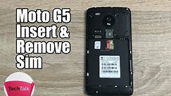 How to insert sim and SD card into Moto G5