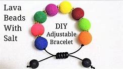 DIY How To Make Lava Beads With Salt | Easy-To-Make Adjustable Bracelet Using Polymer Clay Bead