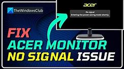 How to Fix Acer Monitor "No Signal" Message