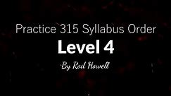 P315 Level 4 Syllabus Order
