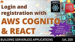 Implement AWS Cognito login and registration (Sign In and Sign Up) in React JS
