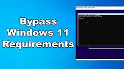 How To Bypass Windows11 System Requirements | Quick & Easy Guide