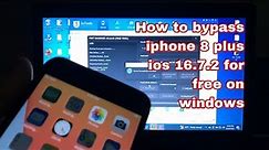 [*NEW🔥😱]How to bypass iphone 8 plus ios 16.7.2 using free windows tool | support ios 12-16.XX