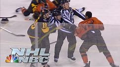 Flyers' Wayne Simmonds lays out Penguins' Brian Dumoulin, brawl ensues | NHL | NBC Sports