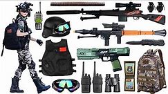 Toy gun unboxing, 98K sniper rifle, rocket launcher, M5 toy pistol, submachine gun, assault rifle