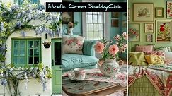 ☘New☘ RUSTIC AESTHETIC All Hues of Green Color Palette Home interior Decor ideas SHABBY CHIC STYLE