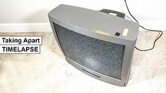 TIMELAPSE Taking Apart Magnavox CRT 27-in TV - Scrapping Electronics Teardown