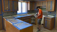Painting Kitchen Cabinets! #tools #tips #tutorial #diy #fyp #homeimprovement #realestate