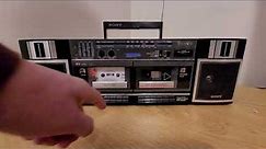 1980s Sony Boombox Model CFS-W360 AM / FM Stereo Dual Cassette Demonstration