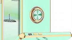 BENTOBEN iPhone 8 Plus Case, iPhone 7 Plus Case, Slim Fit Ring Holder Stand Magnetic Car Mount Supported Shockproof Protective Women Girls Men Boys Case Cover for iPhone 8 Plus/7 Plus 5.5", Mint Green