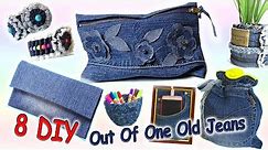 8 DIY Easy Projects Out Of One Pair Old Jeans - Recycle From Old Denim - Old Jeans Crafts