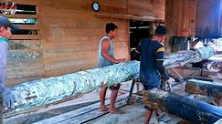 Very difficult? Bayur sawmill is the longest, the carpenter is very good at straightening the wood