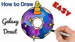 How to Draw Galaxy Unicorn Donut Easy Art Tutorial with Colored Pencils