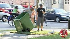 Man Disappears In Garbage Bin Prank