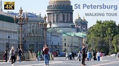 Saint Petersburg Walking Tour - Russia - 4K 60fps🎧- City Walk With Real Ambient Sounds