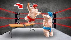 WWE MOVES IN FUNNY SUMO TRAMPOLINE