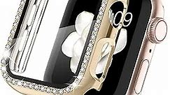 Recoppa Compatible for Apple Watch Case with Screen Protector for Apple Watch 38mm Series 3/2/1, Bling Crystal Diamond Rhinestone Ultra-Thin Bumper Full Cover Protective Case for Women Girls iWatch