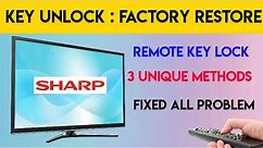 How To Key Unlock On Sharp TV And LCD TV | Sharp TV Factory Restore Default
