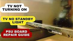How to fix Samsung TV Not Turning On | No Standby Light | Step-By-Step Samsung TV repair Guide