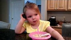 2 year old impersonates adults talking on the phone OMG