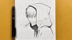 how to draw Mysterious boy step-by-step