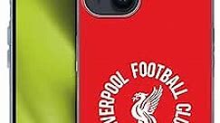 Head Case Designs Officially Licensed Liverpool Football Club White LFC On Red Liver Bird Soft Gel Case Compatible with Apple iPhone 15 Plus