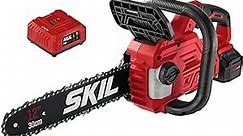 SKIL PWR CORE 20 Brushless 20V 12'' Handheld Lightweight Chainsaw Kit with Tool-free Chain Tension & Auto Lubrication, Includes 4.0Ah Battery and Charger-CS4562B-10
