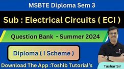 MSBTE | Electrical Circuits | ECI Question Bank | Toshib Tutorials