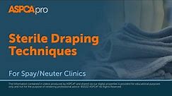 Spay/Neuter Surgery: Sterile Draping Techniques