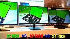 Real Size and Comparison of Gaming Monitors (32 vs 27 vs 24 inch Monitor)
